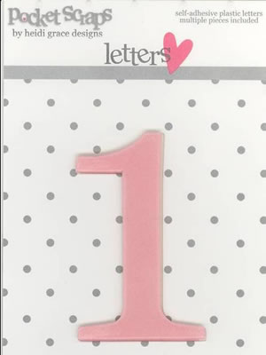 Heidi Grace - Girlfriends - Plastic Number Stickers 1 - 2/pk  (sold in 3's)